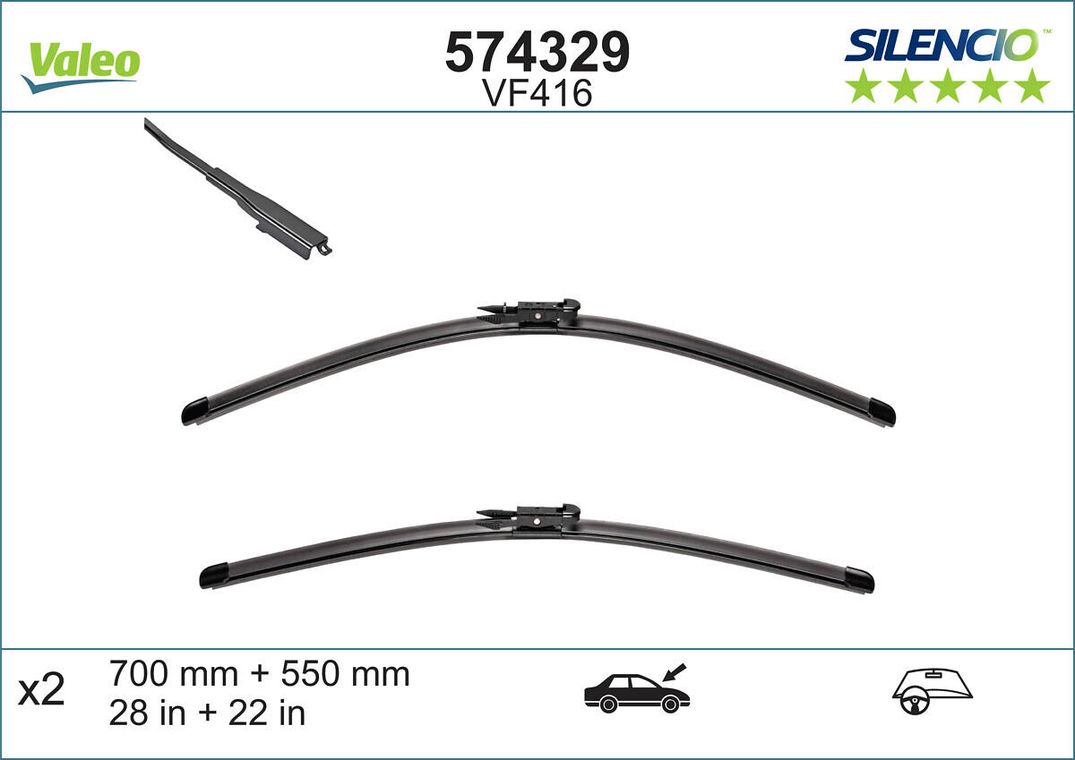 Pair of wiperblades VALEO Silencio