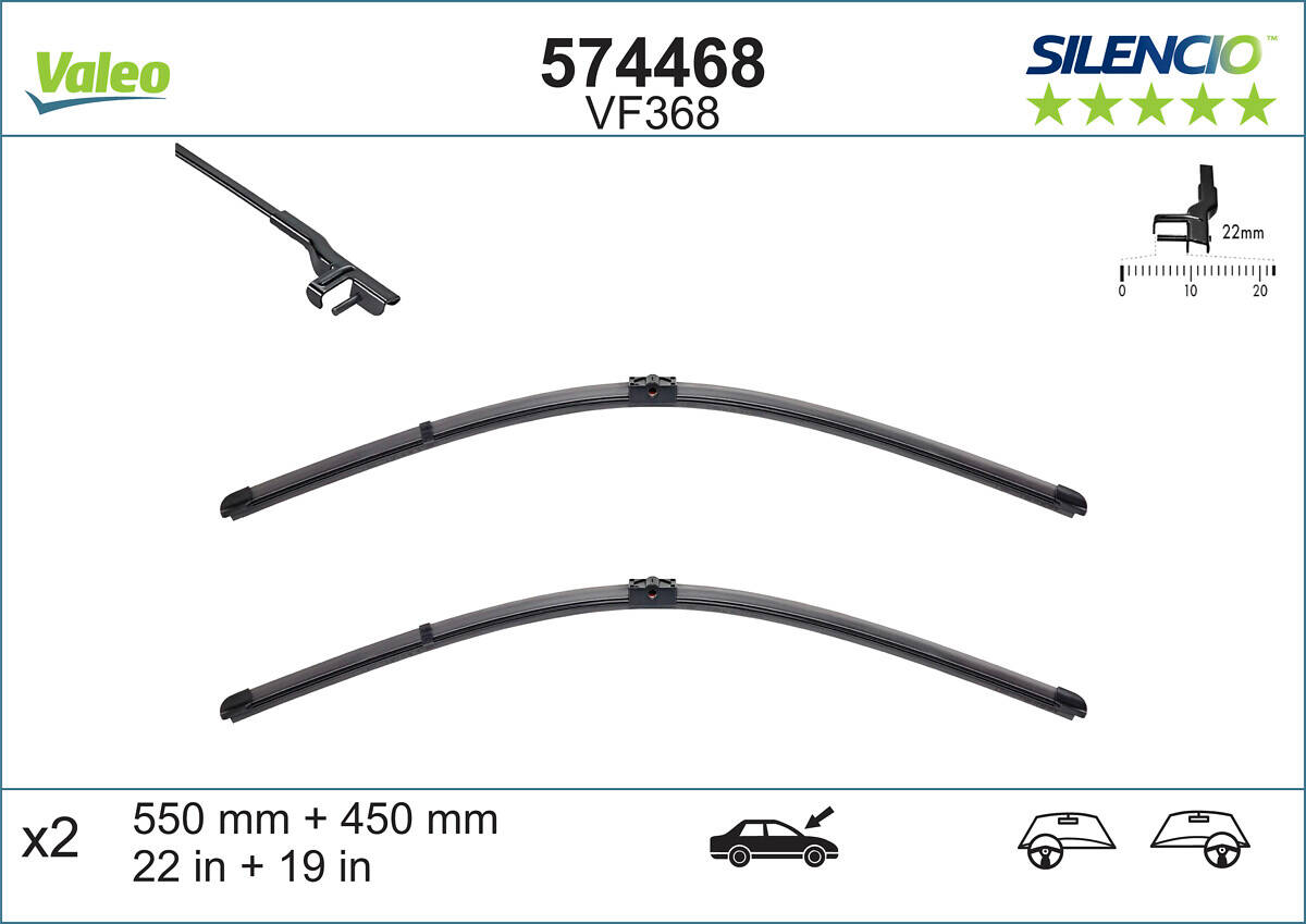 Pair of wiperblades VALEO Silencio