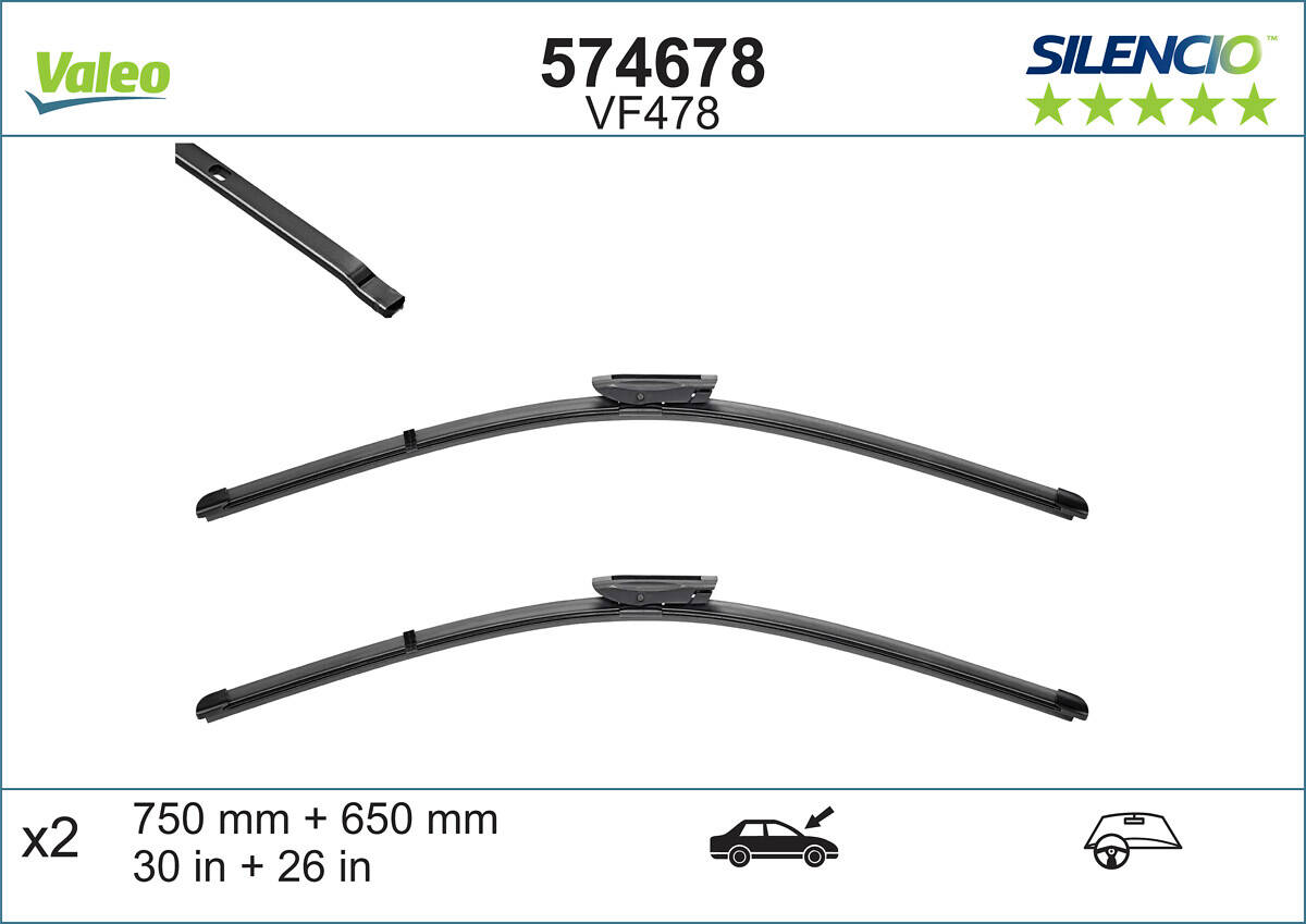 Pair of wiperblades VALEO Silencio