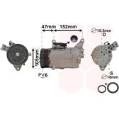 Compressor, air conditioning VAN WEZEL - 0600K076