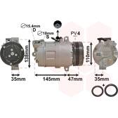 Compressor, air conditioning VAN WEZEL - 0600K395