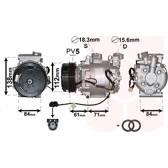 Compressor, air conditioning VAN WEZEL - 2500K275