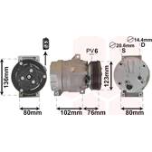 Compressor, air conditioning VAN WEZEL - 4300K069