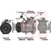 Compressor, air conditioning VAN WEZEL - 8300K124