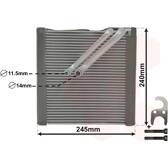 Evaporador, aire acondicionado VAN WEZEL - 5801V704