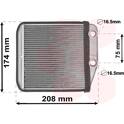 Heat Exchanger, interior heating VAN WEZEL - 17006416