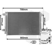 Kondensor, klimatanläggning VAN WEZEL - 58005209