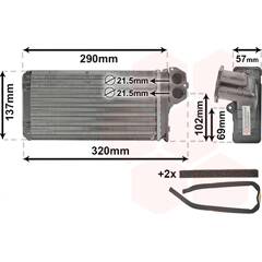 Van Wezel 40006199 Radiateur de Chauffage : : Auto et Moto