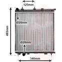Radiator, engine cooling VAN WEZEL - 09002187