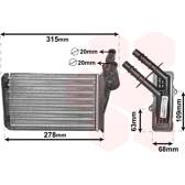 Scambiatore calore, Riscaldamento abitacolo VAN WEZEL - 43006228