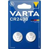 CR2430 battery - Varta - x2 - Lithium 3V VARTA - 6430101402