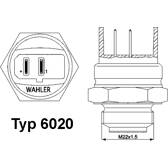 Temperatuurschakelaar, radiateurventilator WAHLER - 6020.95D