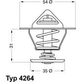 Thermostat, coolant WAHLER - 4264.87D