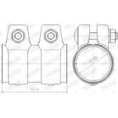 Conector de tubos, sistema de escape WALKER - 80718