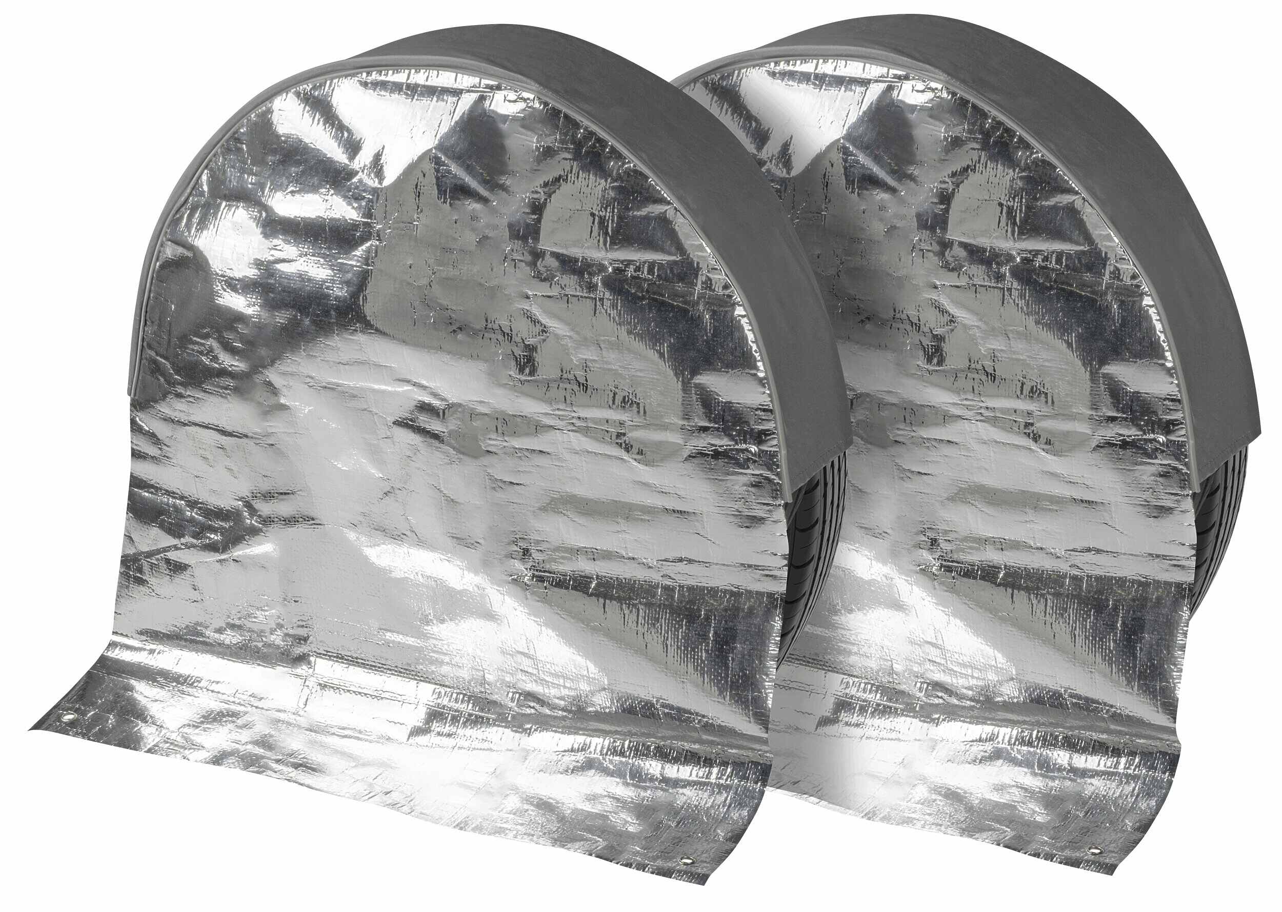 2pcs Thermal Wheel Cover up to 17inch/195mm, Wheel Protective Cover, Silver Tire Cover