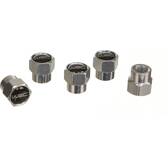 5 tapones de válvula negra WRC - 7373