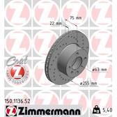 Sats om 2 bromsskivor ZIMMERMANN - 150.1136.52