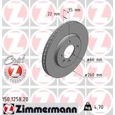 Sats om 2 bromsskivor ZIMMERMANN - 150.1258.20