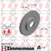 Jeu de 2 disques de frein ZIMMERMANN - 200.2525.20