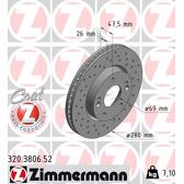 Jeu de 2 disques de frein ZIMMERMANN - 320.3806.52