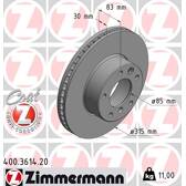 Brake disc set (2) ZIMMERMANN - 400.3614.20