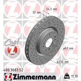 Brake disc (per unit) ZIMMERMANN - 400.3683.52