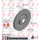 Brake disc (per unit) ZIMMERMANN - 610.3726.20