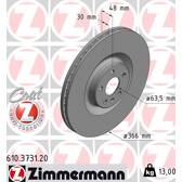 Brake disc (per unit) ZIMMERMANN - 610.3731.20