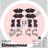 Jeu de plaquettes de frein arrière ZIMMERMANN - 24289.170.2