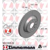 Brake disc set (2) ZIMMERMANN - 100.3309.20