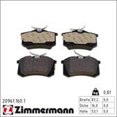 Rear brake pad set ZIMMERMANN - 20961.160.1