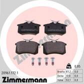 Rear brake pad set ZIMMERMANN - 20961.172.1