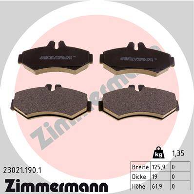 Rear brake pad set