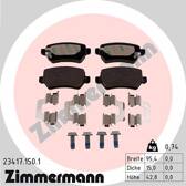 Rear brake pad set ZIMMERMANN - 23417.150.1