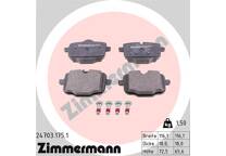Rear brake pad set